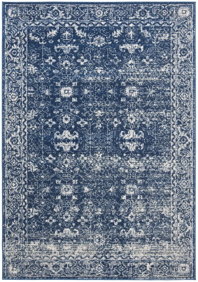 Arlo Home Woven Area Rug, EVK270A, Navy/Ivory,  4' X 6'