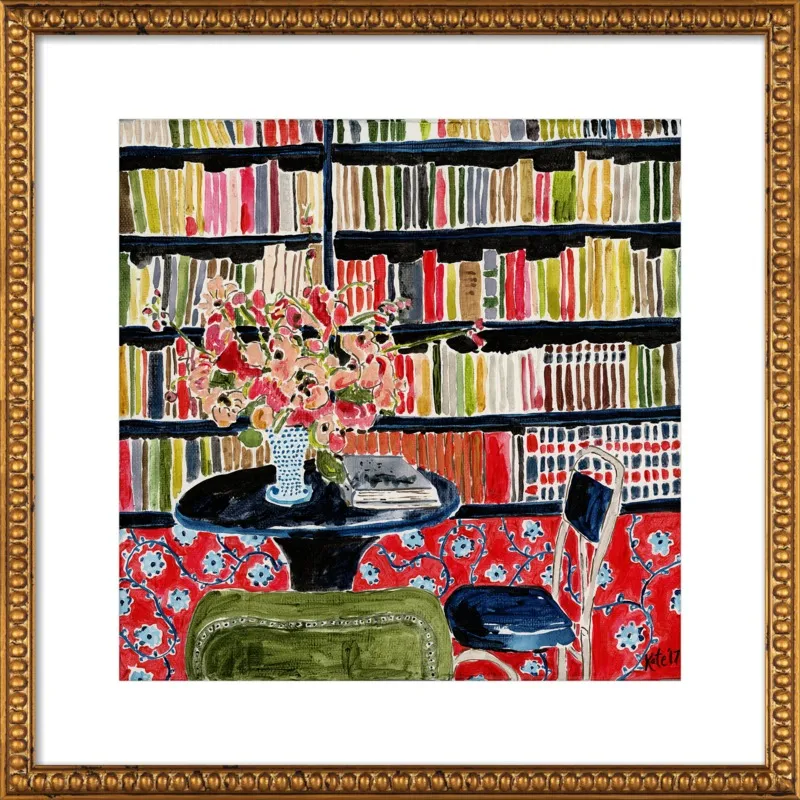 Books with Flowers by Kate Lewis for Artfully Walls