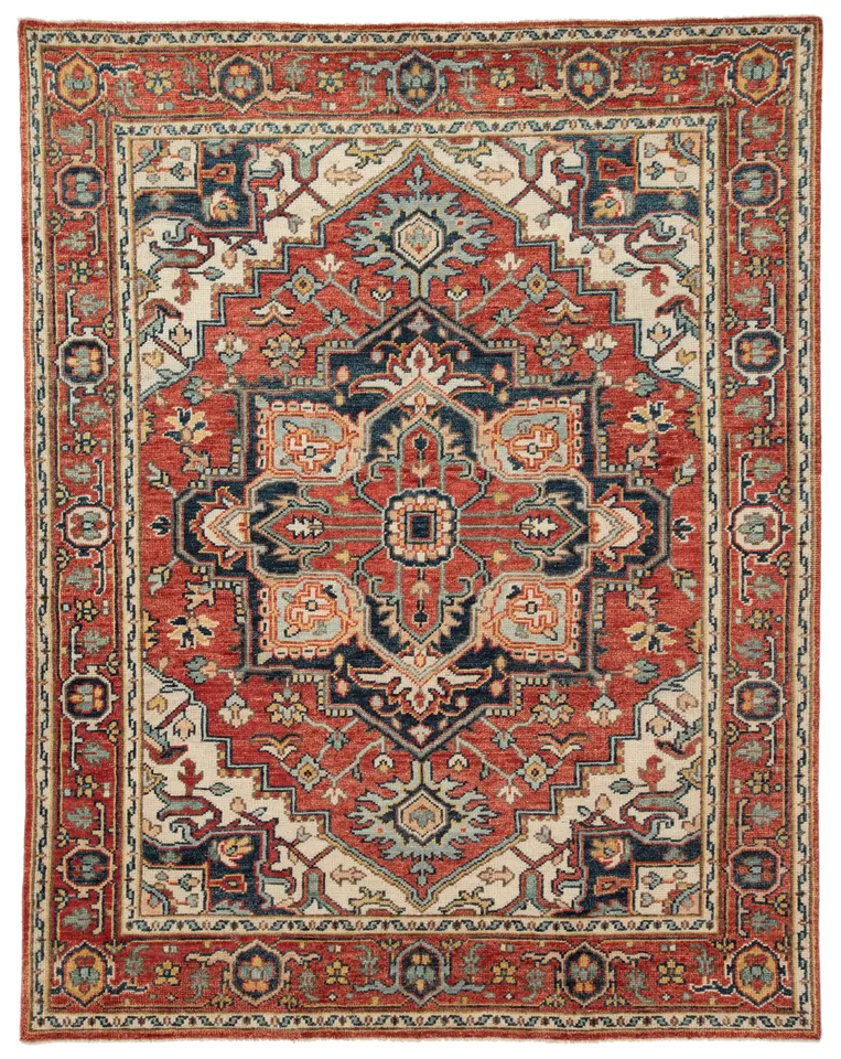 Willa Hand-Knotted Medallion Red/ Multicolor Area Rug (6'X9')