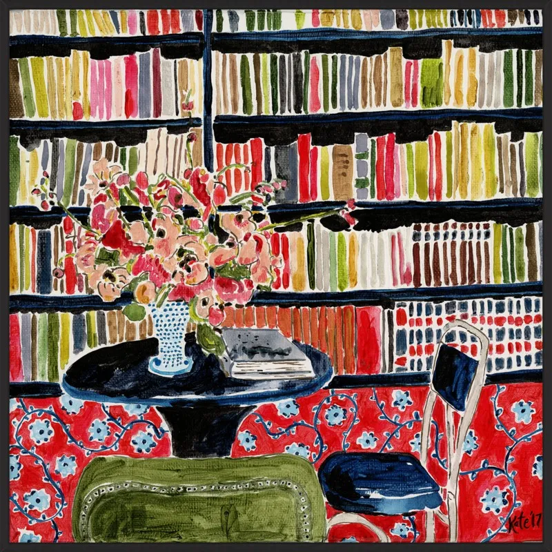 Books with Flowers by Kate Lewis for Artfully Walls