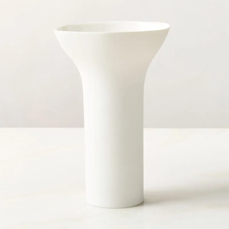 Flora Tall White Porcelain Vase