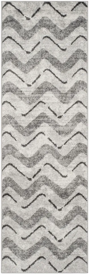 Arlo Home Woven Area Rug, ADR121P, Silver/Charcoal,  2' 6" X 12'