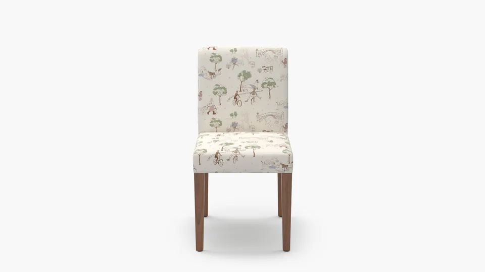 Signature Dining Chair, Multi Central Park Toile, Walnut Square Tapered Leg