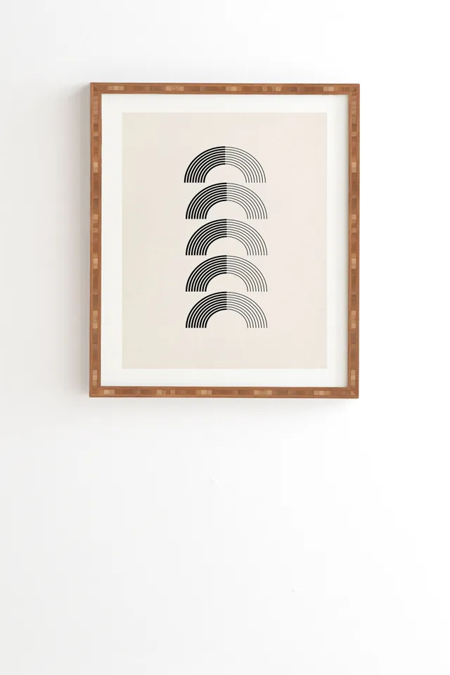Black Rainbows by Rose Beck - Framed Wall Art Bamboo 12" x 12"