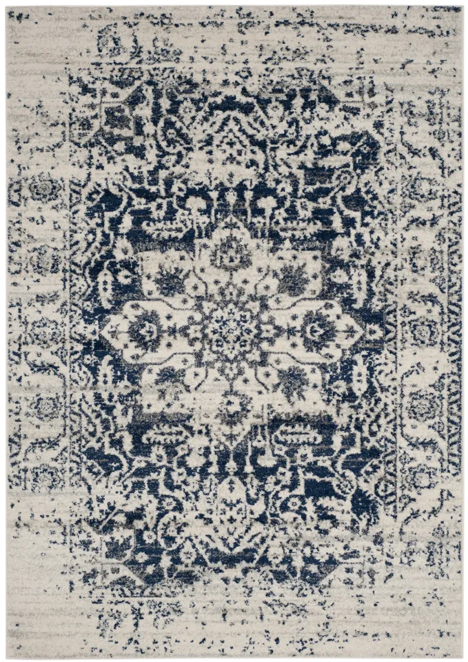 Arlo Home Woven Area Rug, MAD603D, Cream/Navy,  5' 1" X 7' 6"