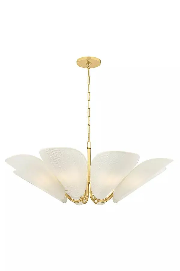 Winifred Uplift Petal Linen Shade Chandelier