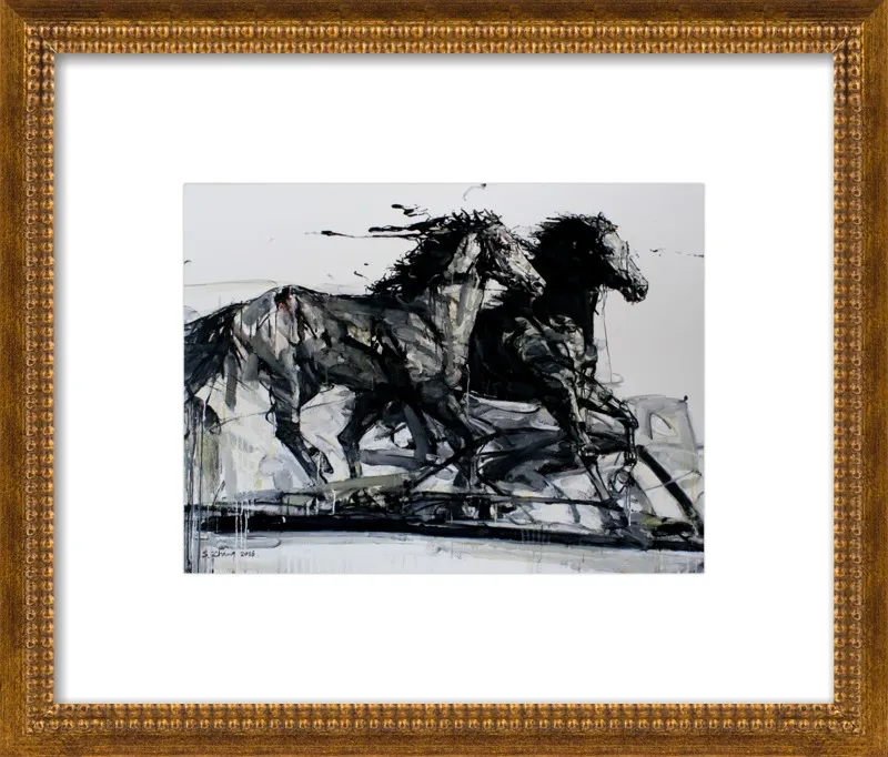 Black Stallions by Shao Y. Zhang for Artfully Walls