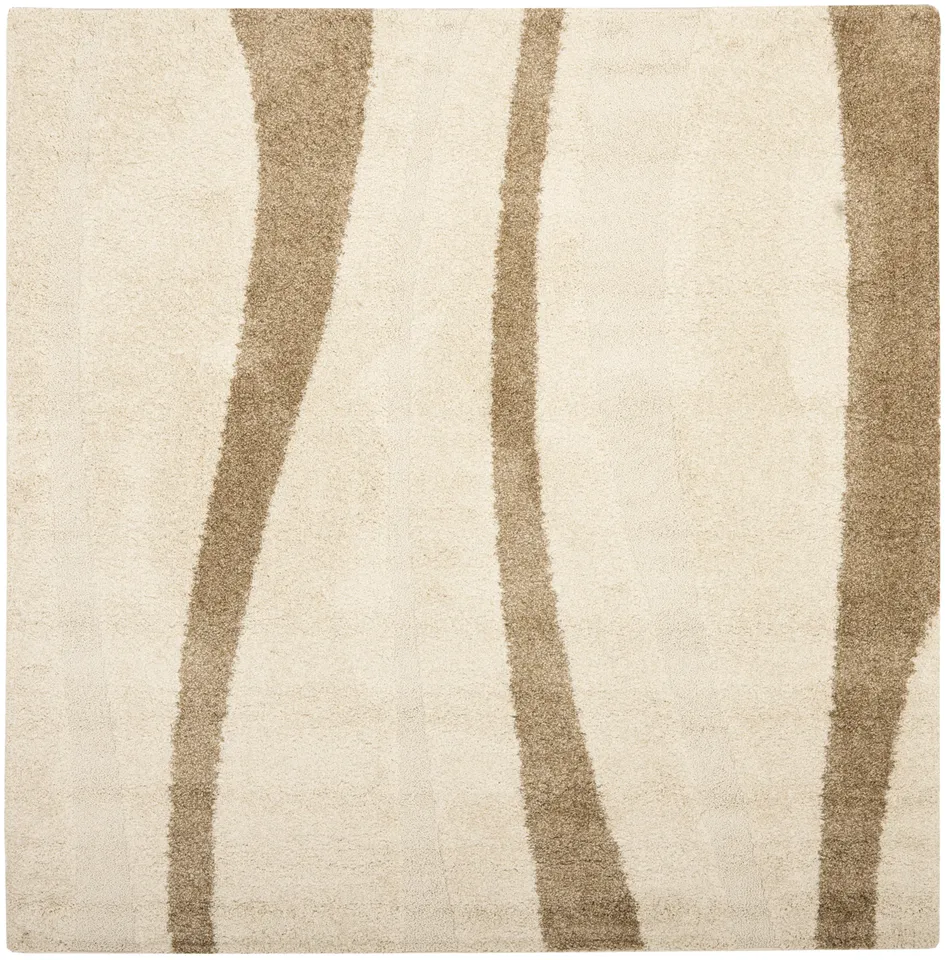 Arlo Home Woven Area Rug, SG451-1128, Cream/Dark Brown,  6' 7" X 6' 7" Square