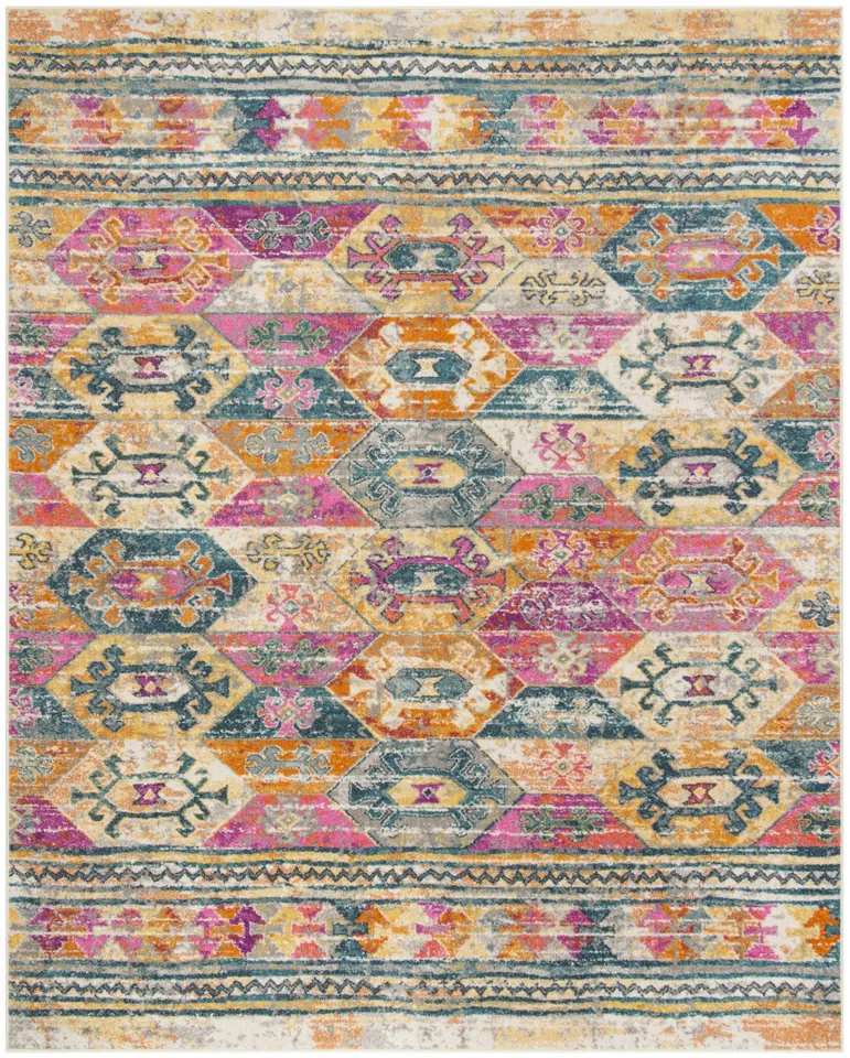 Arlo Home Woven Area Rug, MAD118C, Blue/Fuchsia,  8' X 10'