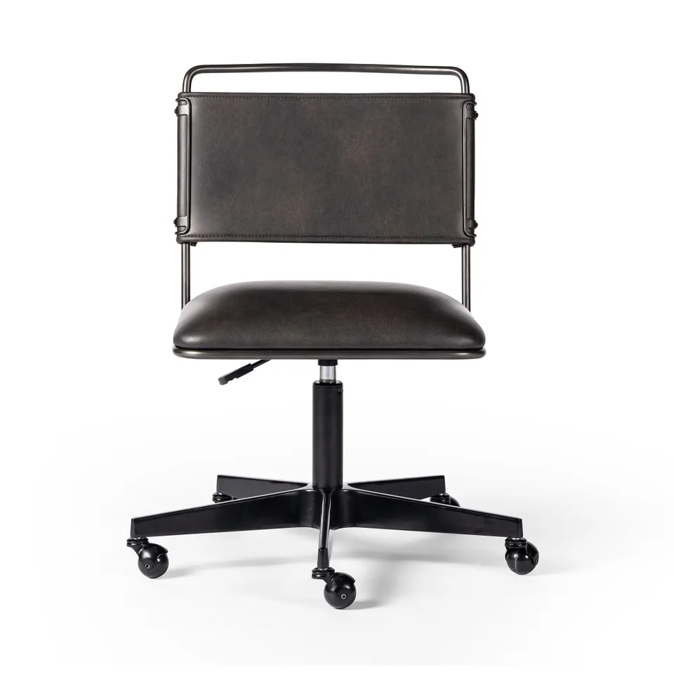 Wharton Desk Chair - Distressed Black