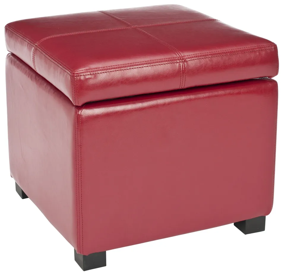 Madison Square Ottoman - Red/Black