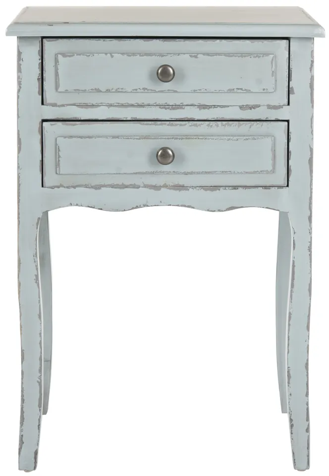 Lori End Table With Storage Drawers - Slate Green