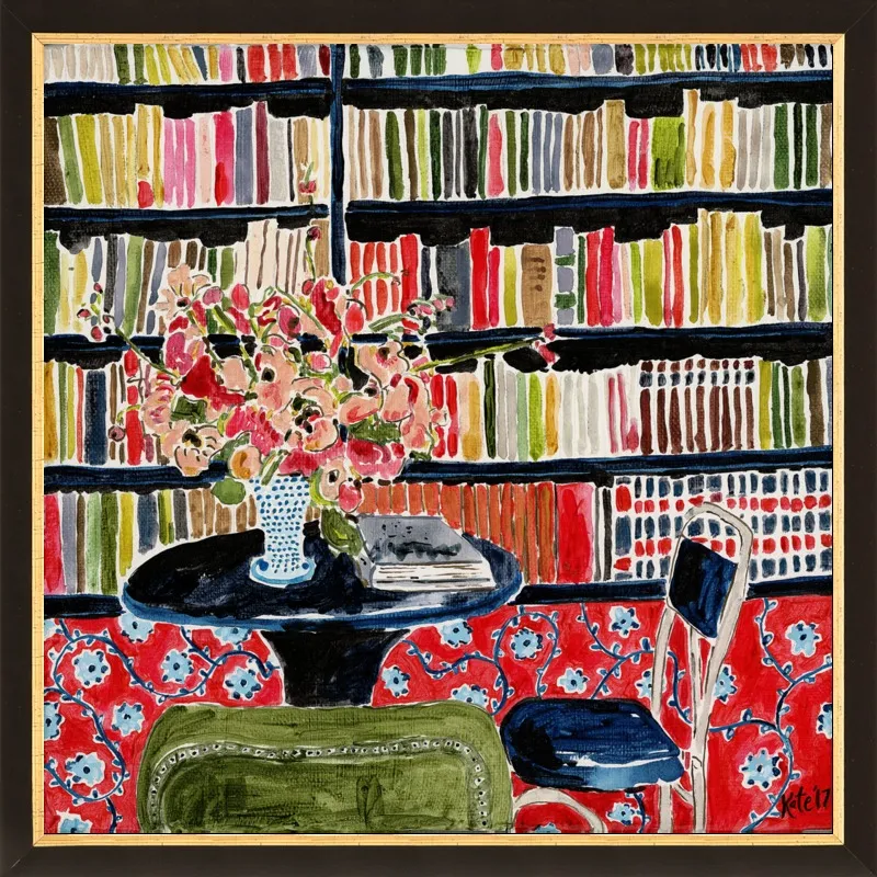 Books with Flowers by Kate Lewis for Artfully Walls