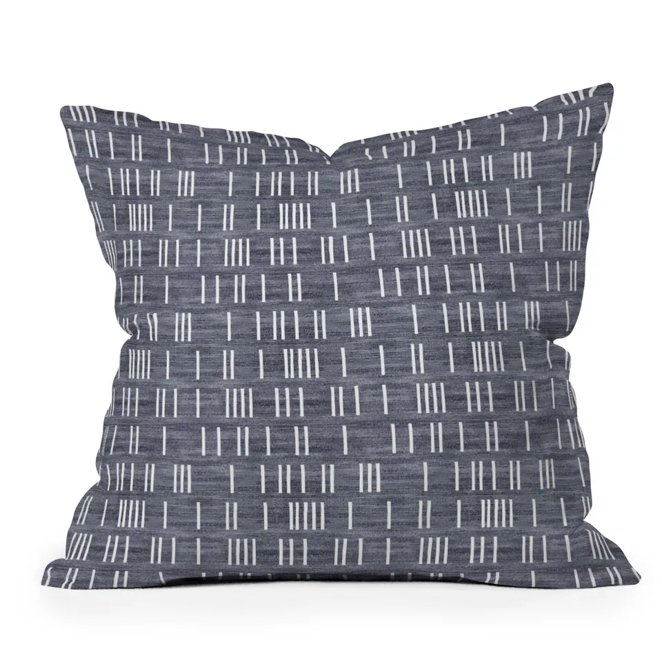 Bogo Denim Mudcloth Light by Holli Zollinger - Outdoor Throw Pillow 18" x 18"