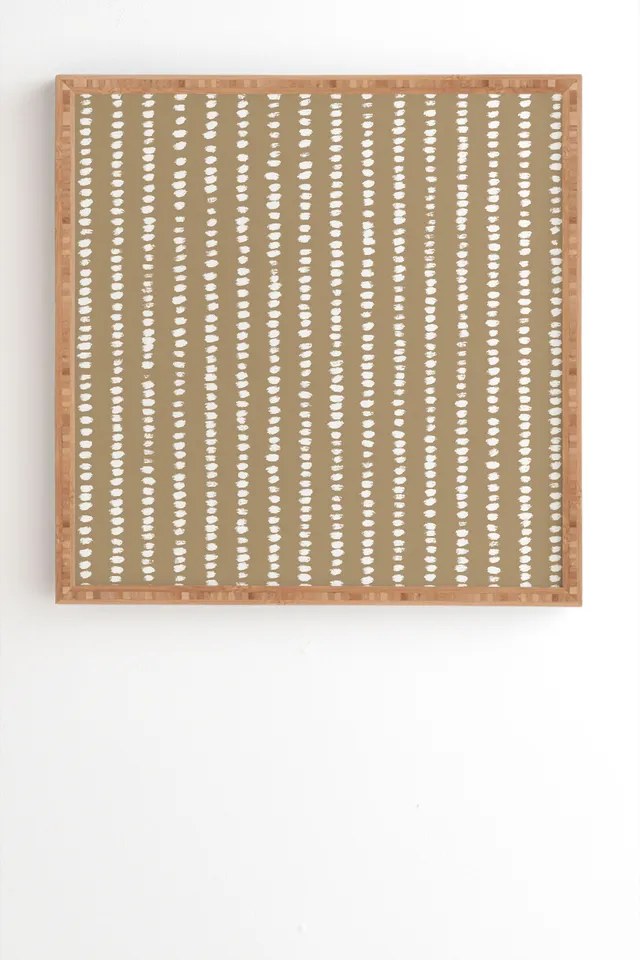 Simple Hand Drawn Pattern X by Alisa Galitsyna - Framed Wall Art Bamboo 30" x 30"