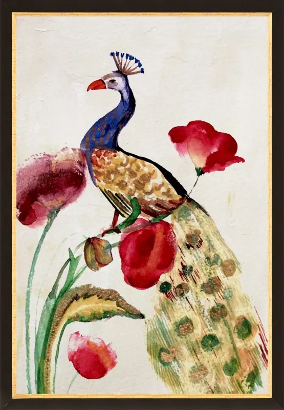 blue gold peacock by Ruti Shaashua for Artfully Walls