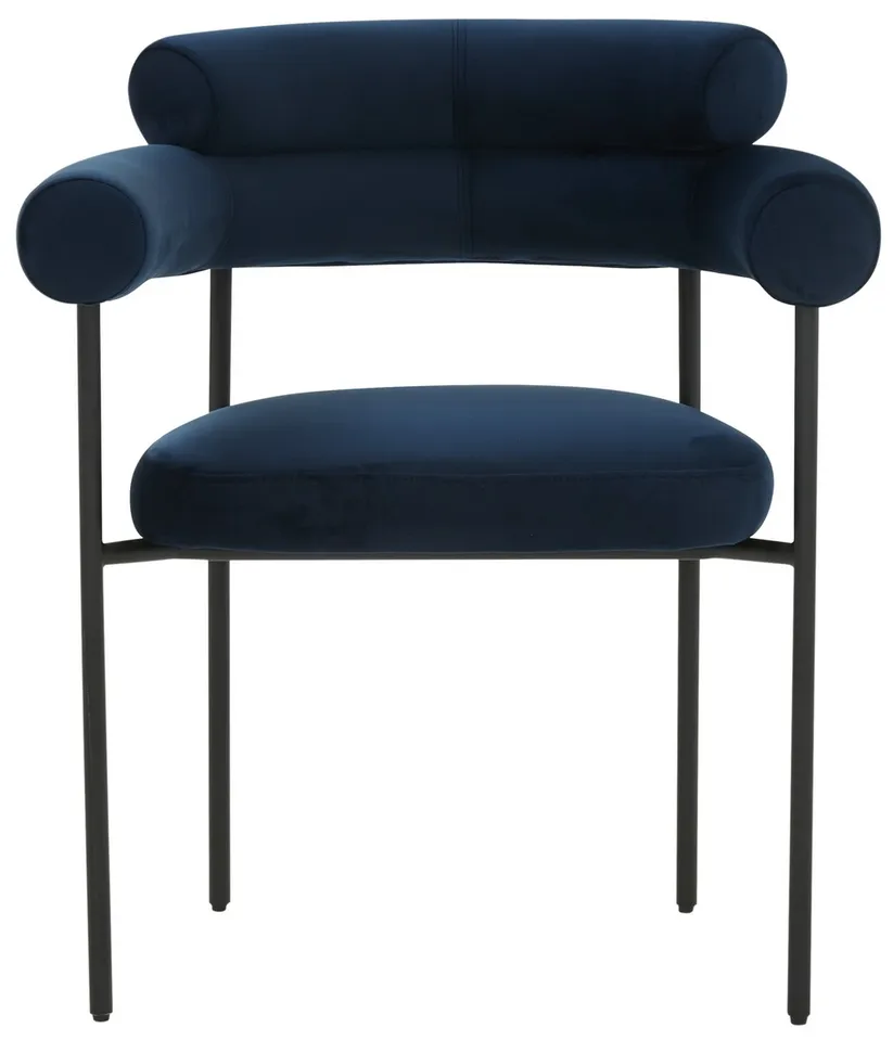 Jaslene Curved Back Dining Chair - Navy / Black