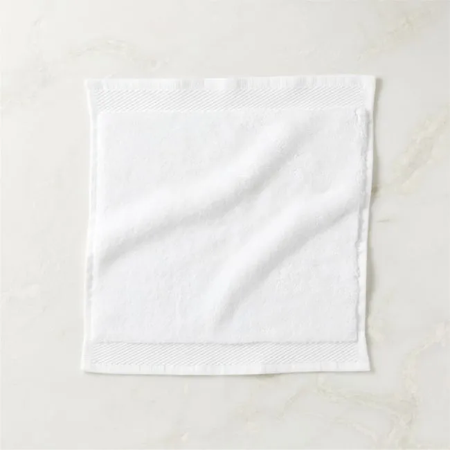 Arlow Organic Cotton White Washcloth