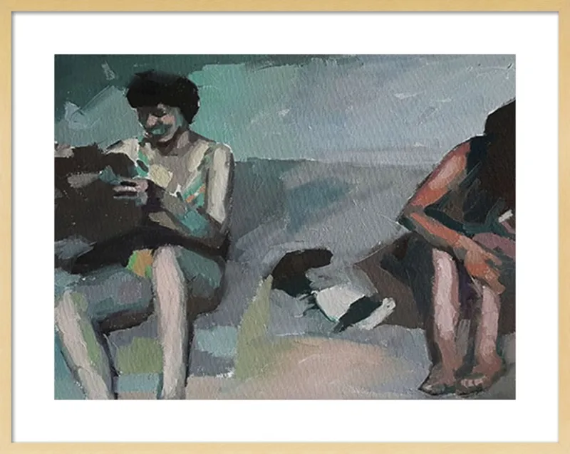 Girls at the beach by Mary Sinner for Artfully Walls