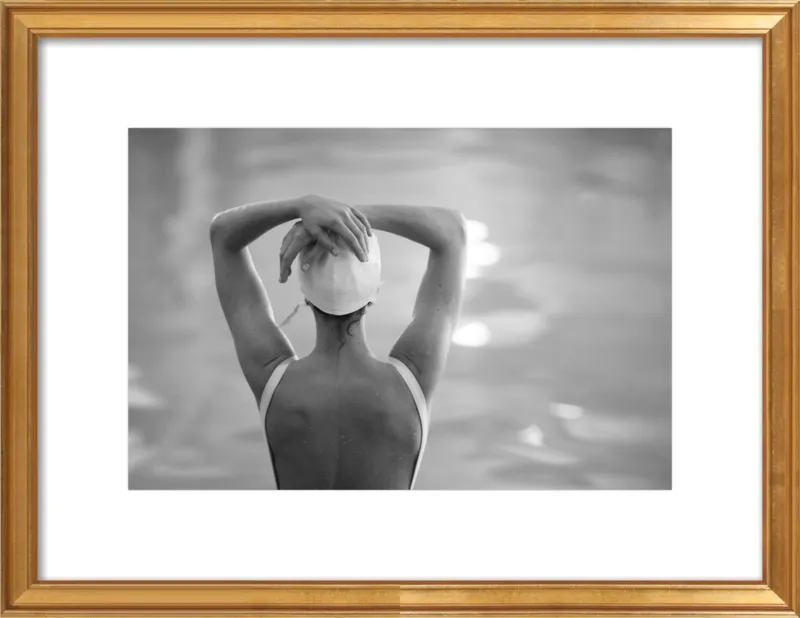 Woman Swimmer in a White Cap by Lucy Snowe for Artfully Walls