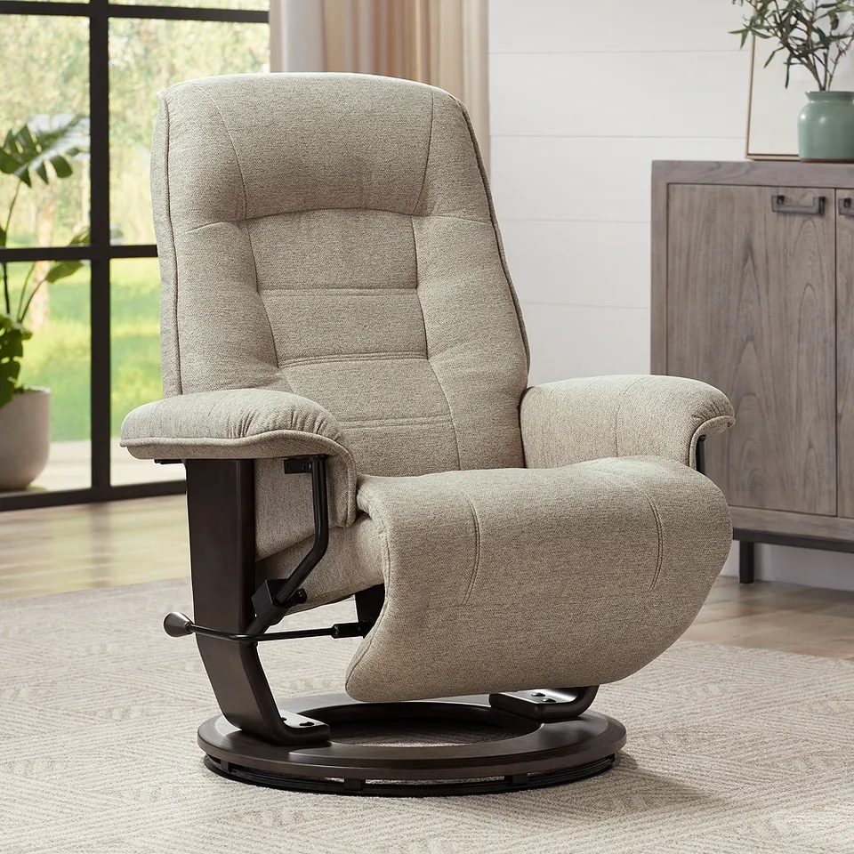 BenchMaster Annika Chestnut Fabric Adjustable Swivel Recliner