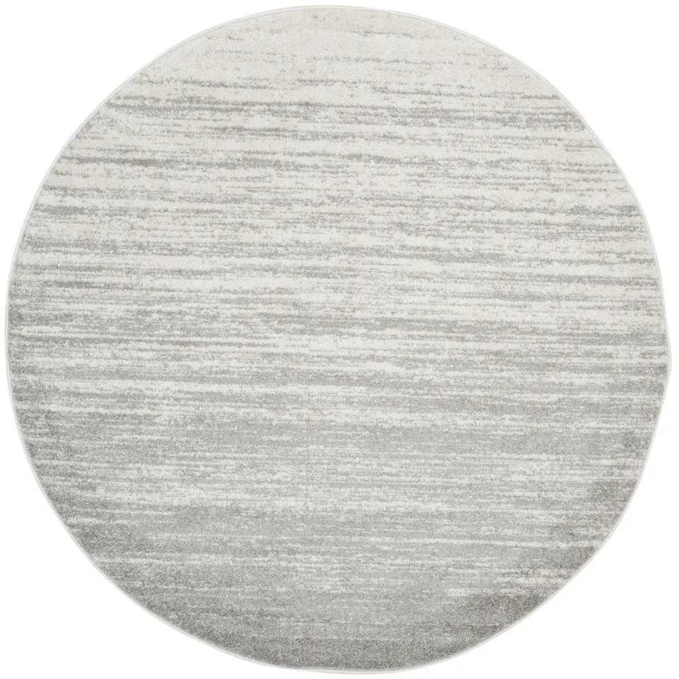 Arlo Home Woven Area Rug, ADR113B, Ivory/Silver,  6' X 6' Round