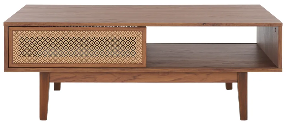 Ceu 2 Door Coffee Table - Walnut / Gold