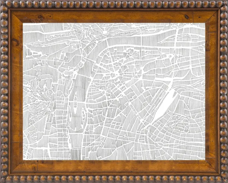 Prague Ink Map by Karen O'Leary for Artfully Walls