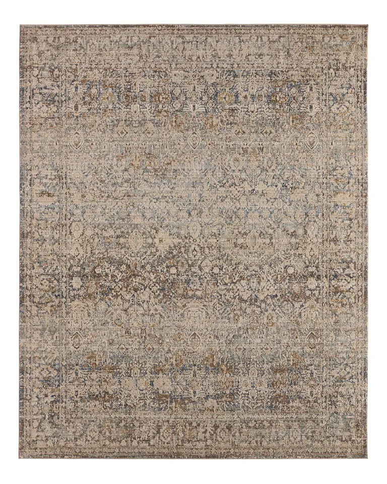Caelena Powerloomed Traditional Gray/Multicolor Area Rug (8'6"X12')