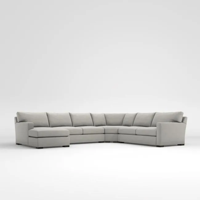 Axis 4-Piece L-Shaped Wedge Sectional Sofa with Chaise Lounge