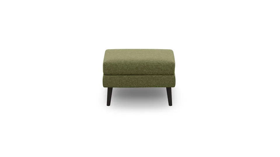 Nomad Ottoman - Moss Green - Performance Basketweave / Ebony - Wood