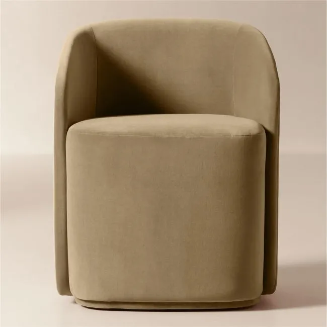 Wesler Oyster Velvet Dining Chair with Casters Set of 4