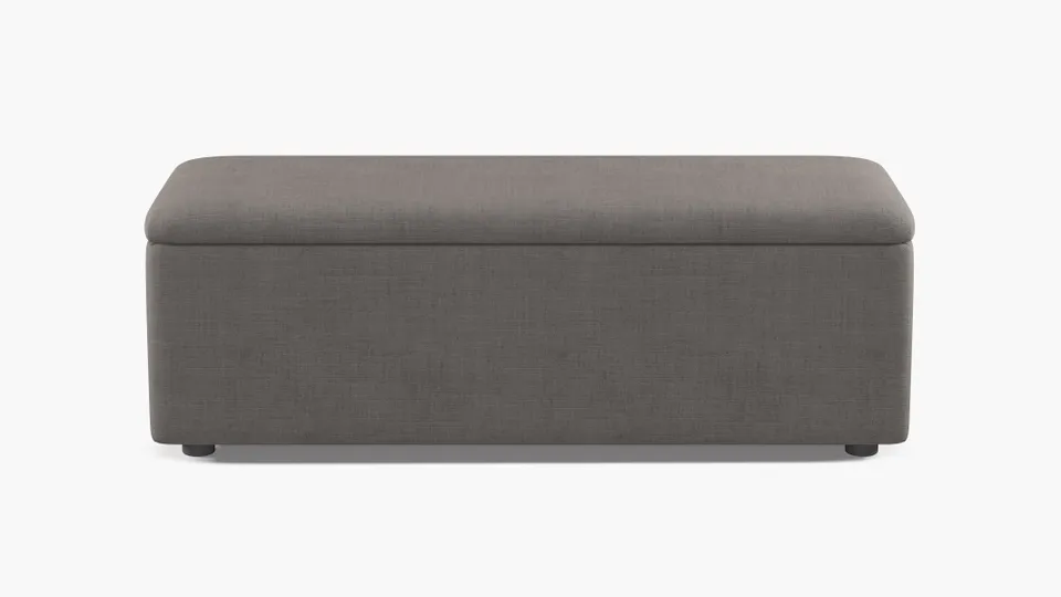 Classic Storage Bench, Cobblestone Luxe Linen