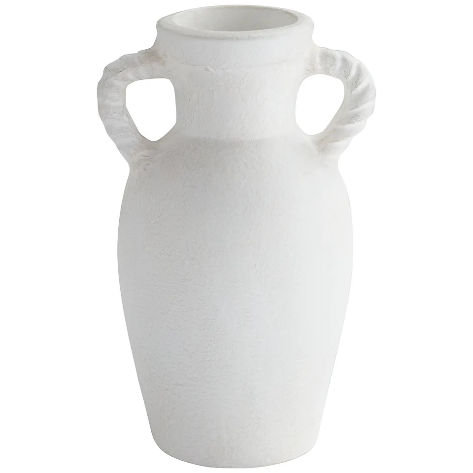 Possini Euro Myna 13 3/4" High White Papier-Mache Decorative Vase