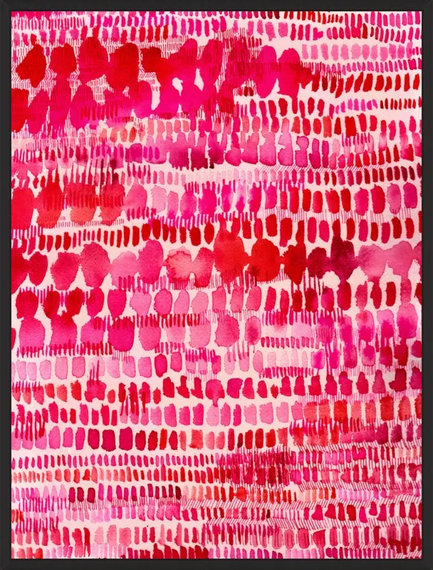 Pink and Red Watercolor Patterns Wall Art  by Paula Mills for Artfully Walls
