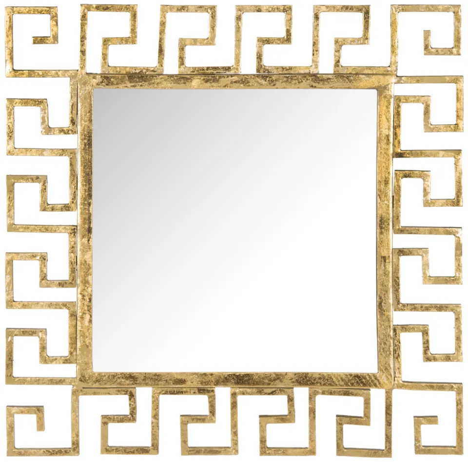 Calliope Greek Key Mirror - Antique Gold