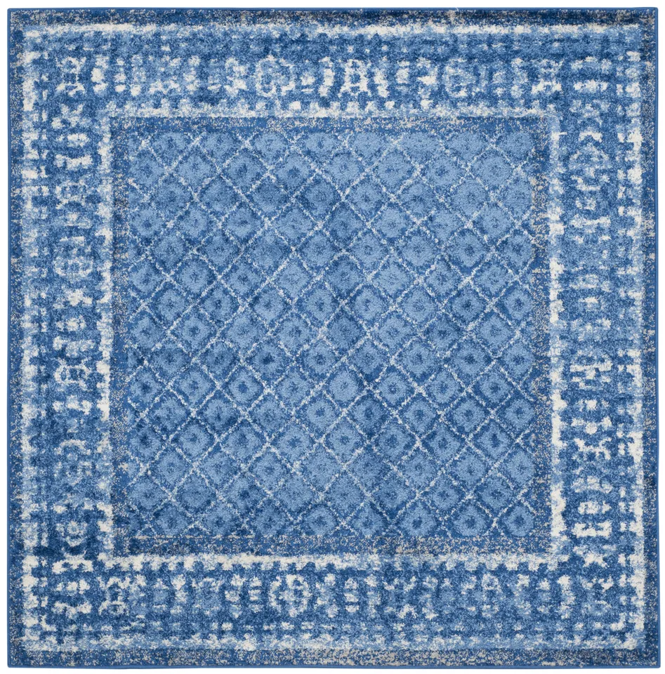 Arlo Home Woven Area Rug, ADR110F, Light Blue/Dark Blue,  4' X 4' Square