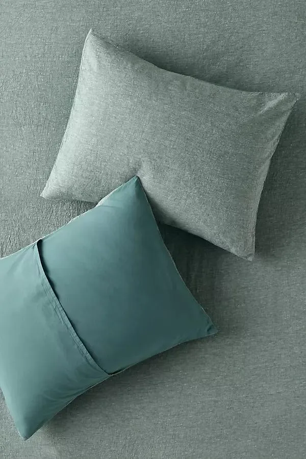 Linen Cotton Yarn Dyed Shams, Set of 2