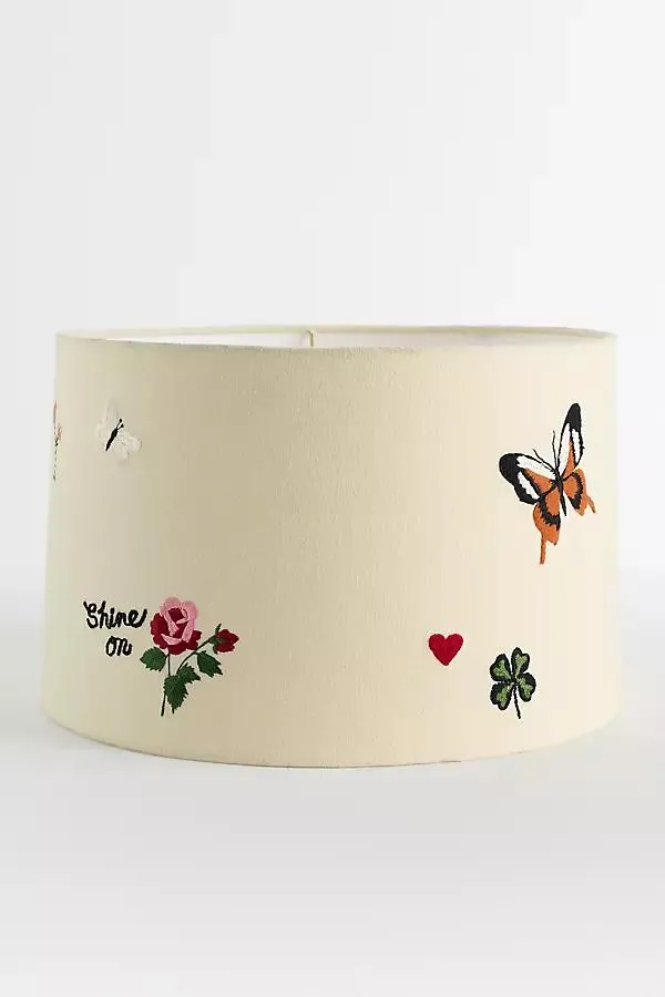 Printed Fabric Drum Lampshade
