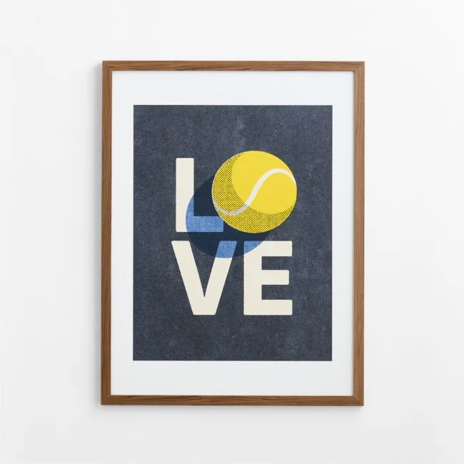 Blue Love, All Walnut Framed Wall Art Print 30" x 40" by Venus Williams