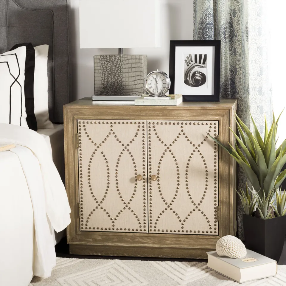 Yuna 2 Door Chest - Rustic Oak/Beige