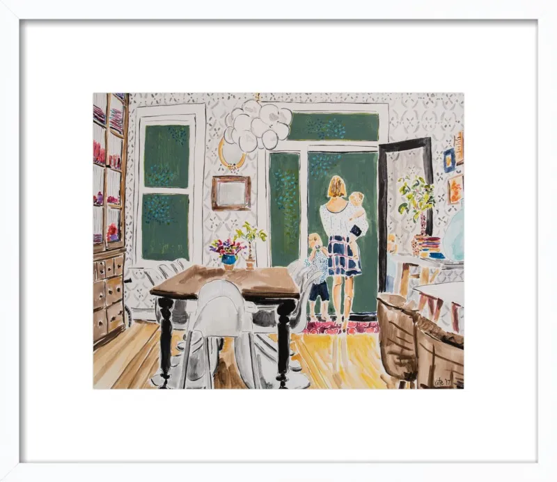 Dining Room with Wallpaper by Kate Lewis for Artfully Walls