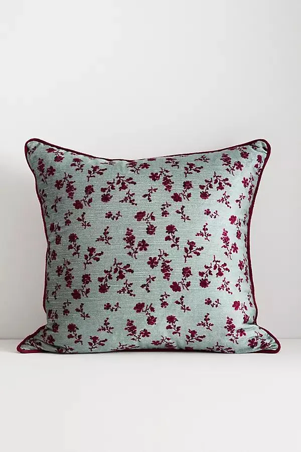 Alva Floral Cotton Velvet Pillow