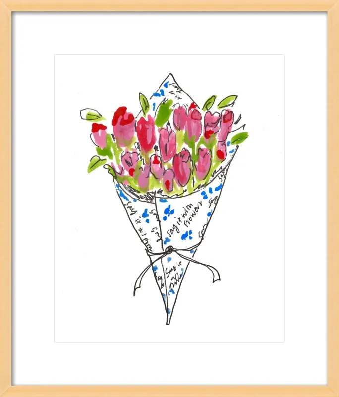 Bodega Flowers in Blue and Pink by Larsen McDowell for Artfully Walls