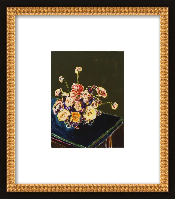 Flowers with Green Background by Kate Lewis for Artfully Walls