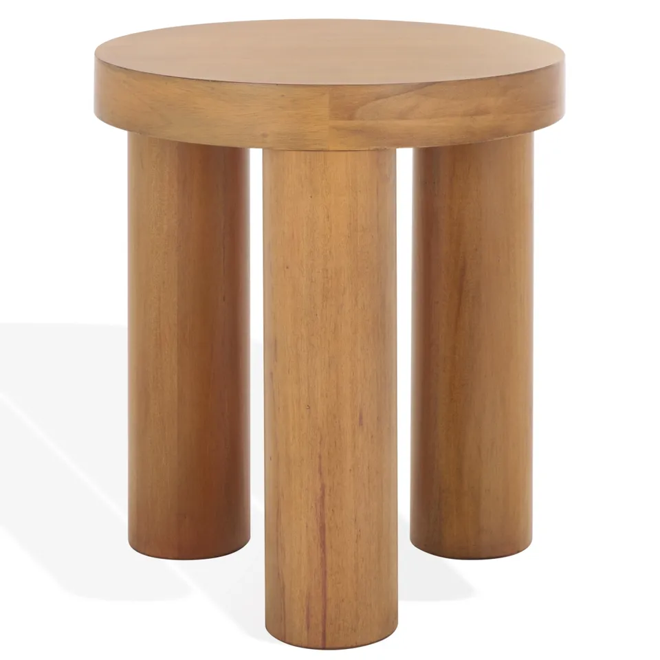 Bary Round 3 Leg Wood Accent Table - Natural