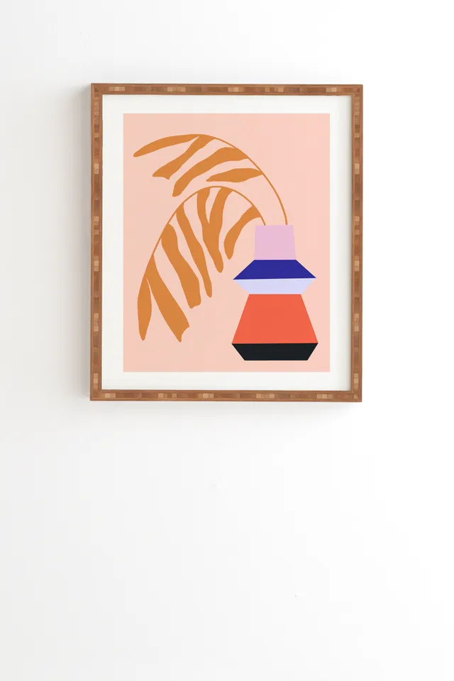 Say Hi by Jae Polgar - Framed Wall Art Bamboo 30" x 30"