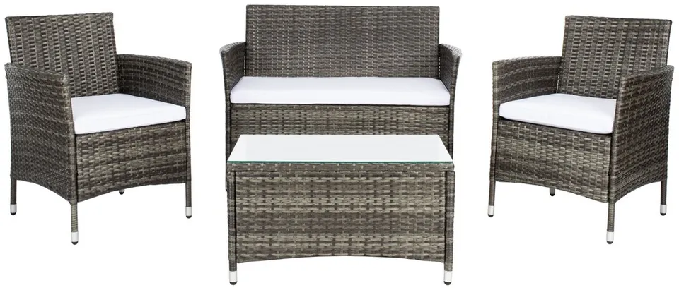 Bandele 4 Piece Living Set - Gray Brown/White