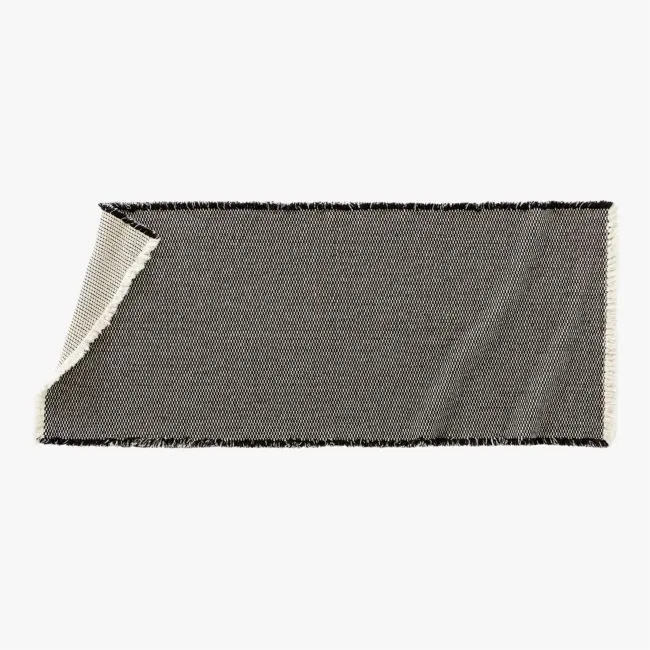 Alex Organic Cotton Black and White Reversible Bath Runner 24"x60"