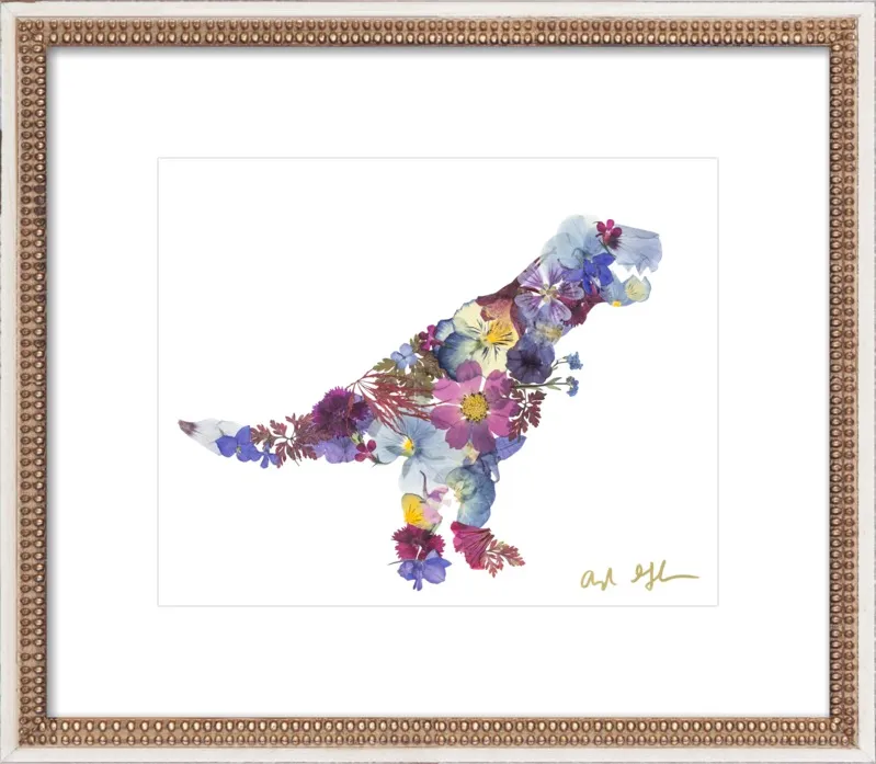 Pressed Flower T-Rex by Ayla Graham for Artfully Walls